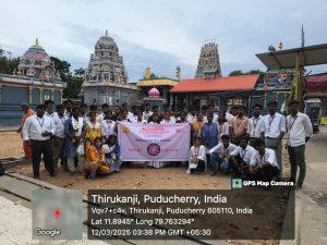 he AASC NSS Cell has been conducting a 7-days residential camp from 07.03.2025 to 13.03.2025 at Keezhsathamangalam. Day 6 (12.03.2025) was successfully completed with a meditation programme in the morning following which the NSS volunteers provided their service at the Thirukanji Masi Magam