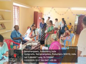 The AASC NSS cell conducted 7 days residential camp from 07.03.2025 to 13.03.2025 at Kezhsathamangalam. Day 5 (11.03.2025) has been successfully completed with meditation programme and also the volunteers organized Eye camp collaborated with Vasan eye care hospital, Puducherry